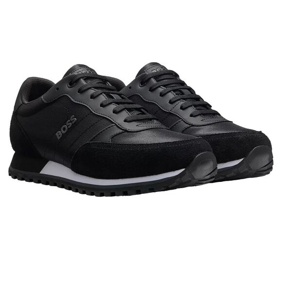 Boss Mens Parkour Leather Running Shoes / Black/White
